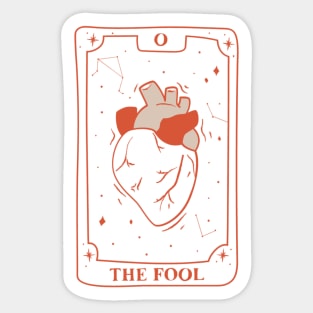 The Fool Heart Lineart Tarot Card Sticker